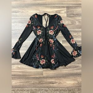 Free People Black Floral Dress